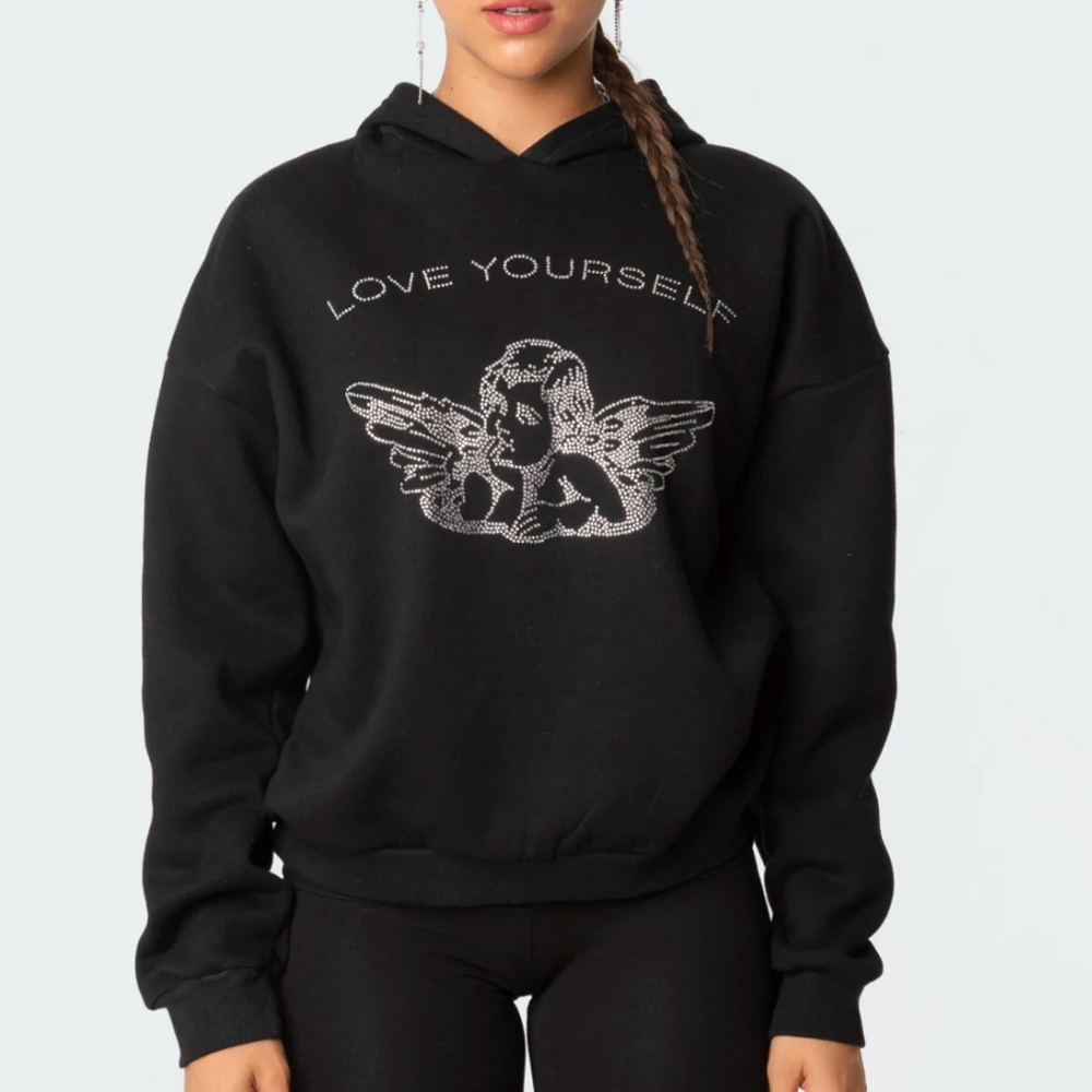 EDIKTED Rhinestone Hoodie